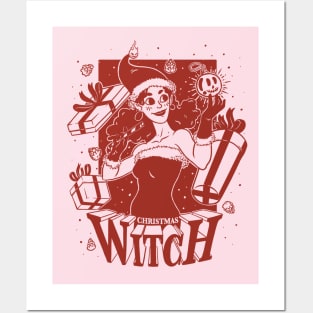 Christmas Witch - Red Posters and Art